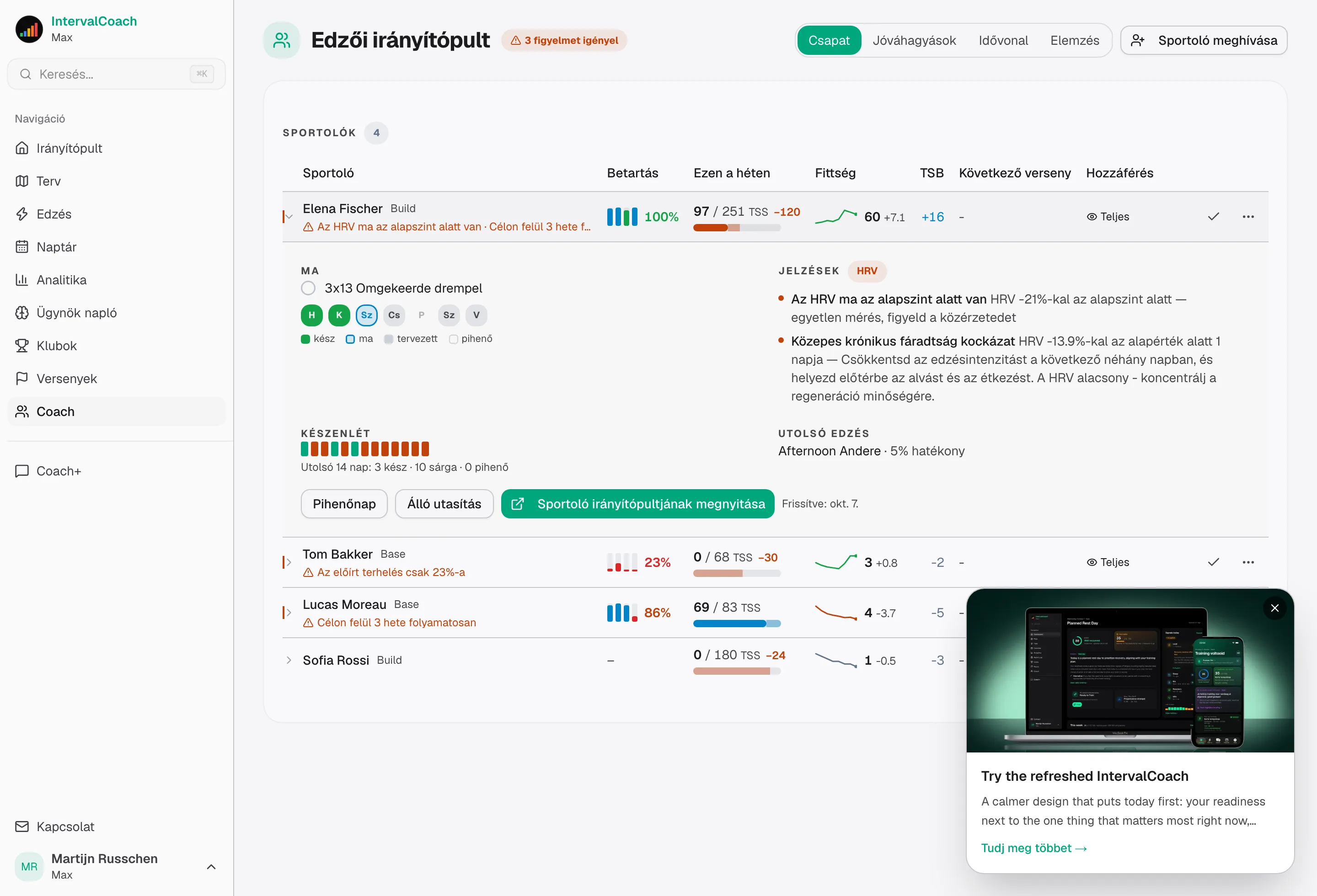 Amit a sportolóid Max-csomagján túl kapsz