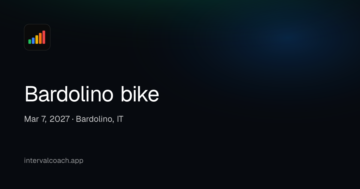 Bardolino bike · Mar 7, 2027 | IntervalCoach