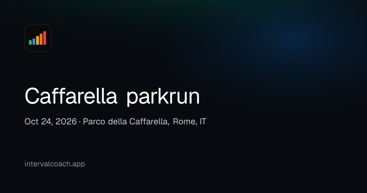 Caffarella parkrun · Oct 24, 2026 | IntervalCoach