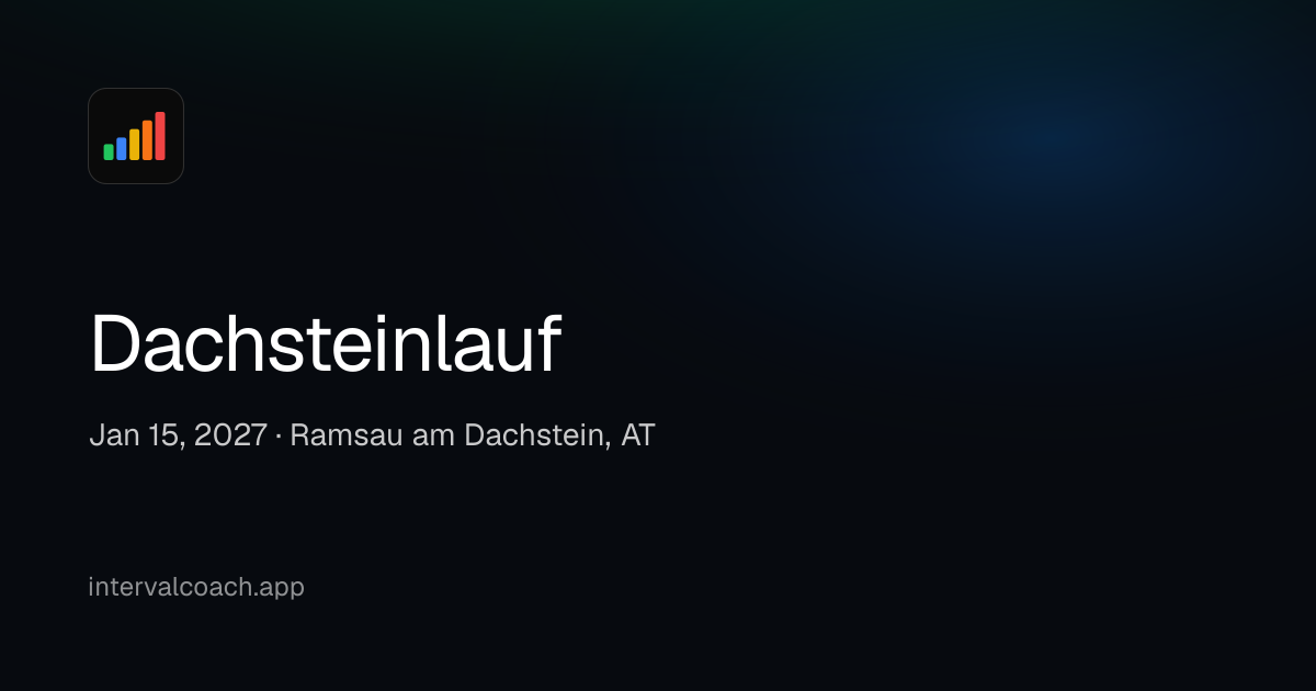 Dachsteinlauf · Jan 15, 2027 | IntervalCoach