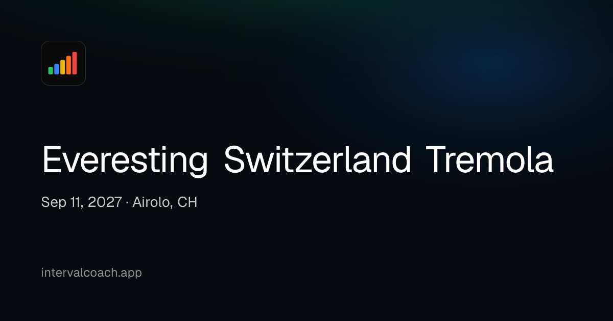 Everesting Switzerland Tremola · Sep 11, 2027 | IntervalCoach