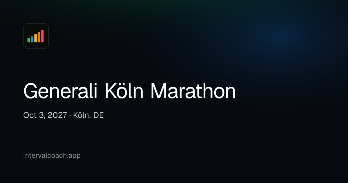 Generali Köln Marathon · Oct 3, 2027 | IntervalCoach