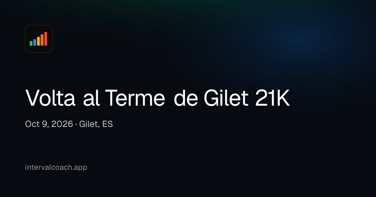 Volta al Terme de Gilet 21K · Oct 9, 2026 | IntervalCoach